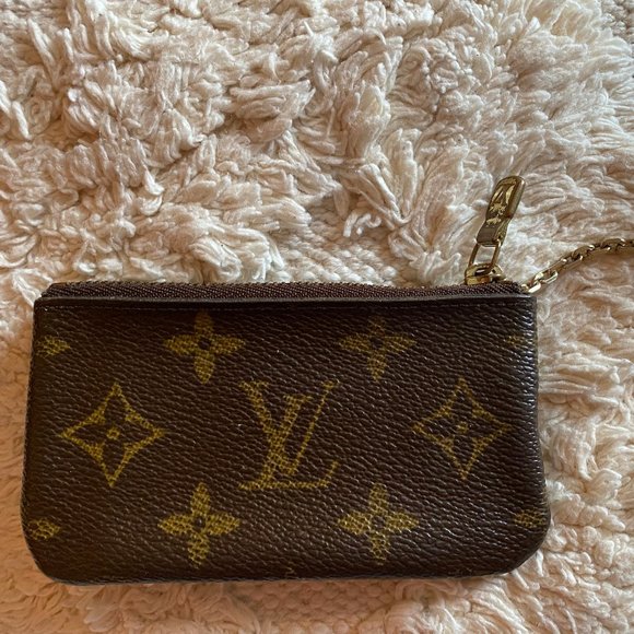 Louis Vuitton Brown Key Pouch Monogram Pochette Cles Wallet Chain LV HOST PICK - Picture 2 of 6